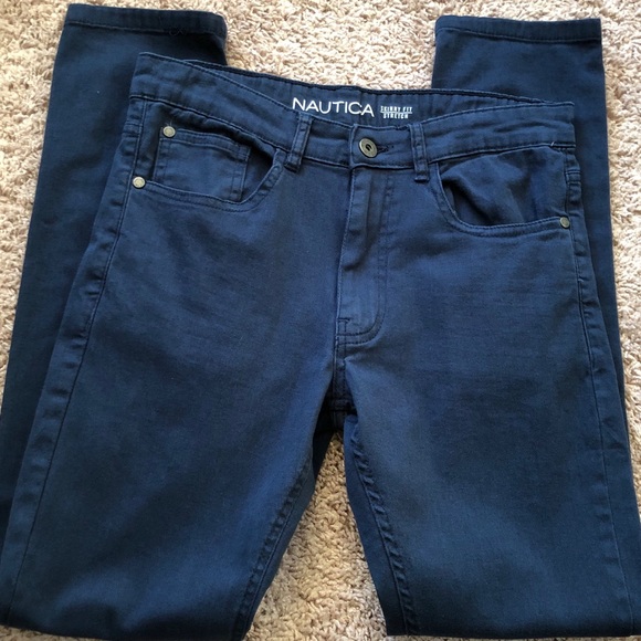 Nautica Kids Pants Skinny Fit Stretch Dark Teal 12
